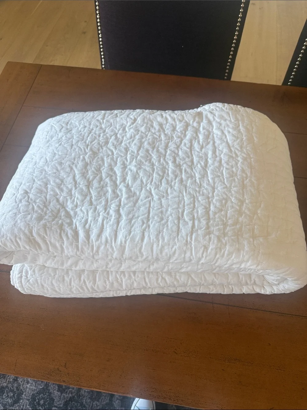 🤍 NWOT Quince European Linen Cotton Stitch Quilt King/Cal King White NWOT (2)